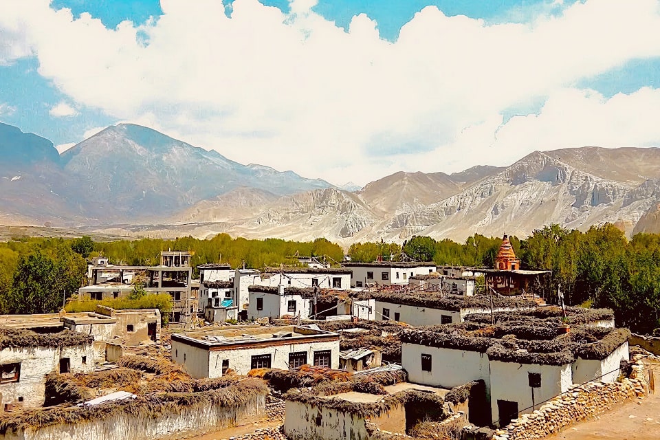 Traditional Thakali and Lopa settlements.